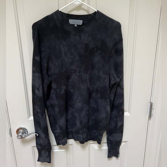 Rag and Bone Dexter Dye Crew Sweater - Men’s small - black - Picture 7 of 12